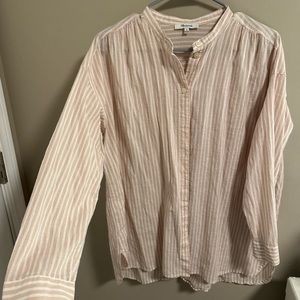 Madewell pink & white button down